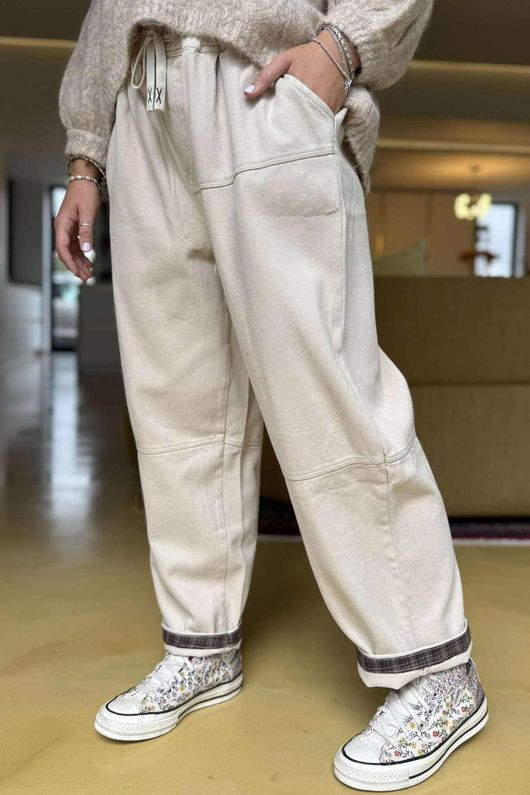 Mercer Soft Twill Barrel Leg Pant Stone 